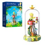 PANTASY Le Petit Prince Rose posta kutusu yapı seti, yaratıcı kendin yap çiçek teşhiri, döner küre kubbesi, koleksiyon model kiti, yetişkinler ve çocuklar için, Le Petit Prince hayranları için hediye