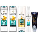 Pantene Aqua Light 2x400 ml Şampuan + Aqua Light 360 ml Saç Kremi + Aqua Light 180 ml Köpük Krem