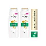 Pantene Güç & Parlaklık Şampuan 625ml Zayıf ve Mat Saçlar için x 2 Adet