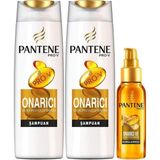 Pantene Onarıcı ve Koruyucu 2X500 ml Şampuan + 100 ml Keratin Onarıcı E Vitaminli Saç Bakım Yağı