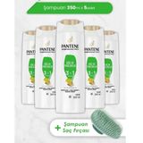 Pantene Pro-V Doğal Sentez Güç ve Parlaklık 3'ü 1 Arada 5x350 ml Şampuan + Şampuan Fırçası