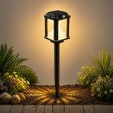 Panter Solar Bahçe Aydınlatması, Balkon Dekorasyonu, Güneş Enerjili Hareket Sensörlü, 3000K Sarı Gün Işığı Filament LED Dış Mekan Su Geçirmez Çim Yol Peyzaj Patika Aydınlatma Dekoratif Lamba 55 CM