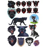 Panter Sticker Set -3 17 Parça Telefon, Tablet, Defter, Laptop Sticker