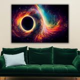 PANTHEON GALLERY Psychedelic Black Hole Tablo %100 Pamuk Çam Ahşap Çerçeve (100*140)