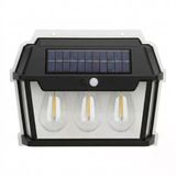 Panther Pt-2933 3Lü Solar Led Duvar Lambası - Sarı Işık Ve Hareket Sensörlü Bahçe Aydınlatması