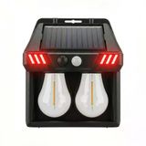 Panther Pt-2972 2Li Sensörlü Solar Led Duvar Lambası Sarı - Kırmızı Yabani Hayvan Kovucu Bahçe Lambası