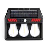 Panther Pt-2973 3 Lü Sensörlü Solar Led Duvar Lambası Sarı - Kırmızı Yabani Hayvan Kovucu Bahçe Lambası