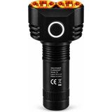 Panther Şarjlı LED El Feneri, 10W, 2400 Lümen, Çift Led, Type-C Şarjlı, Güçlü Mıknatıslı, 18650 Pil Dahil, Kamp, Araç Tamiri, Avcılık, Balıkçılık, Aci - Çok Renkli - Standart