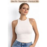Panto Fashion Halter Yaka Atlet - Ekru - M