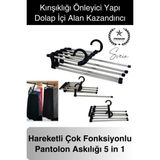 Pantolon Askısı 5 In 1 Hareketli Dolap Içi Şal Kravat Düzenleyici Katmanlı Organizer Askılığı - Çok Renkli