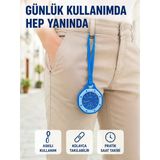 Pantolon Kemer Köprüsüne Takılabilir Askılı Analog Saat Mavi Çanta Charmı