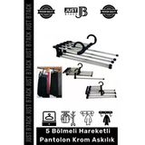 #Pantolonaskısı 5 Bölmeli Dolap Organizer Pantolon Gardrop Dayanıklı Krom Çubuklu Hareketli Askılık