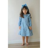 Pantulux Kız Çocuğu Denim Kıyafet Bebe Yakalı Düğmeli Tam Boy Kollu Denim KIYAFET-J3011-JLB-073 - 2 - 3 Yaş - Mavi