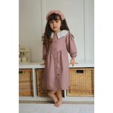 Pantulux Kız Çocuğu Fistolu Kıyafet Dantel Bebe Yaka Detaylı Şık Günlük KIYAFET-J3024-J071 - 4 - 5 Yaş - Toz Pembe