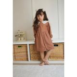 Pantulux Kız Çocuğu Fistolu Kıyafet Dantel Bebe Yaka Detaylı Şık Günlük KIYAFET-J3024-J071 - 7 - 8 Yaş - Kiremit