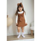 Pantulux Kız Çocuğu Süet Kıyafet ve Body Dahil Set Fiyonklu Şık Günlük KOMBIN-V-002-JLB-084 - 7 - 8 Yaş - Kiremit