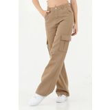Pantulux Kız Çocuk %100 Pamuk Kargo Cepli Wide Leg Okul Pantolonu