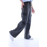 Pantulux Kız Çocuk %100 Pamuk Oversize Geniş Kesim Kargo Cepli Füme Kot PANTOLON-PNT-2042 - 9 Yaş - Comford