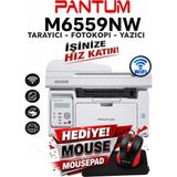 Pantum M6559NW Çok Fonksiyonlu Network + Wifi + Fotokopi +Adf Tarayıcı + Lazer Yazıcı (Dakikada 23 Sayfa) Tam Dolu Toner - Beyaz