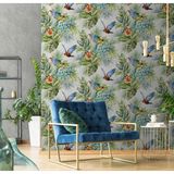 Papağan ve Tropikal Bitkili Trend Duvar Kağıdı | TROPICANO, 9905-3, Bej, Kağıt Taban, Vinil kaplı, Silinebilir yüzey / 1.06x15.6 m - 16.5 m², Yüksek Kalite