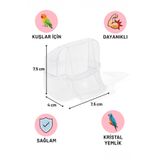 Papağanhane Şeffaf 2’li Kristal Kuş Yemliği | Yemlik, Kumluk, Sebzelik Çok Amaçlı Kullanım
