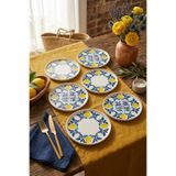 Papart 6'lı Handmade Limon Stackable Seramik Pasta Tabak Seti - Premium Sunum & Kahvaltı Takımı - 20 cm