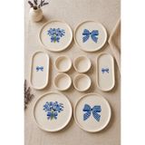 Papart Blue Gift 10 Parça 4 Kişilik Stackable Kahvaltı Takımı & Lüx Kahvaltılık Sunum Seti Tabağı