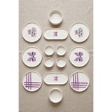 Papart Lila Gift 14 Parça 6 Kişilik Stackable Seramik Tabak Seti Premium Sunum & Kahvaltı Takımı- Lüks Mor Fiyonklu Çeyizlik Sunum Seti