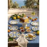Papart Limon 11 Parça 6 Kişilik Stackable Ayaklı Sunum Standlı Limon Seramik Tabak Seti & Kahvaltı Takımı