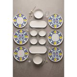 Papart Limon 14 Parça 6 Kişilik Stackable Seramik Tabak Seti Premium Sunum & Kahvaltı Takımı