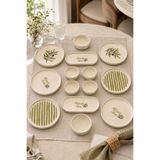 Papart Oliva 14 Parça 6 Kişilik Handmade Stackable Seramik Tabak Seti Premium Sunum & Kahvaltı Takımı