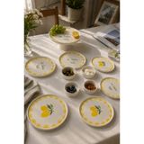 Papart Vita Lemony 11 Parça 6 Kişilik Stackable Seramik Tabak Seti Sunum & Kahvaltı Takımı Ayaklı Sunum Standlı Kahvaltı Takımı