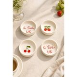 Papart Vita Red 4 Parça 10 Cm Seramik Kase Seti Çerezlik Sunumluk Kahvaltılık