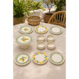 Papart Yeşil Limon 11 Parça 6 Kişilik Handmade Stackable Seramik Tabak Seti Premium Sunum & Kahvaltı Takımı
