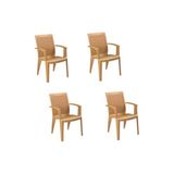 Papatya Alize Koltuk Teak 4Lü Paket - Plastik Bahçe Balkon Koltuğu