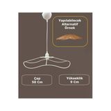 Papatya Avize Teli , İskeleti 50X10 Cm Beyaz Statik Boyalı (Duy Takımı Dahil)