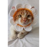 Papatya Bandana Çiçek Yazlık Örgü Kedi Köpek Şapkası Evcil Hayvan Şapkası Pet Aksesuarları
