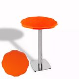 Papatya Bistro Wermodin Masa Yuvarlak 67 Cm (Kromnikel) - Kırmızı