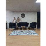 Papatya Çay Seti Koltuk Takımı Gold Sivriltme Ayak, Balkon, Salon, Ofis, Cafe Koltuk Takımı Siyah Renk Tek Ebat Beden