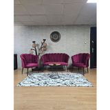 Papatya Çay Seti Koltuk Takımı Siyah Boyalı Sivriltme Ayak, Balkon, Salon, Ofis, Cafe Koltuk Takımı Bordo Renk Tek Ebat Beden