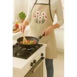 Papatya Desenli Nakışlı Keten Mutfak Önlüğü Yıkanabilir 1 Adet 50X70 Cm Standart Beden
