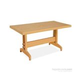 Papatya Diva Masa Teak Kahverengi 80 x 140 cm Ahşap Desenli Bahçe Balkon veranda teras Yüksek kalite uzun ömürlü - Bej
