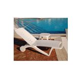 Papatya Elegance Plastik Şezlong Beyaz - Bahçe Balkon Plaj Şezlongu