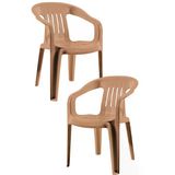 Papatya Elit Koltuk Teak 2Li Paket - Plastik Bahçe Balkon Sandalyesi