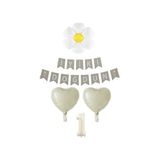 Papatya Folyolu Krem Renk Folyo Yaş Balon Set, 1