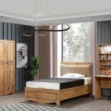 Papatya Genç Odası - 3 Kapaklı Dolap, Bazalı Karyola, Komodin, Masa - 90x190