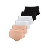 Papatya Kadın 6 Lı Paket Siyah Beyaz Ten Modal Yüksek Bel Slip Külot 6Gg1851