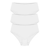 Papatya Kadın Beyaz Pamuk Yüksek Bel Bato Külot, 3'lü Set, 2XL Beden 0235