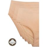 Papatya Kadın Külotu, Yüksek Bel,%100 Pamuklu, Bato, Ten Rengi, XL Beden, 5'li Set