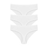 Papatya Kadın Lazer Kesim Yüksek Bel Slip Külot, 3'lü Paket, Beyaz, M Beden PPTY3708